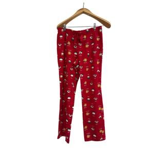 Lands' End Red Cat Pajama Pants Women’s Large Holiday Lounge Sleepwear NWOT